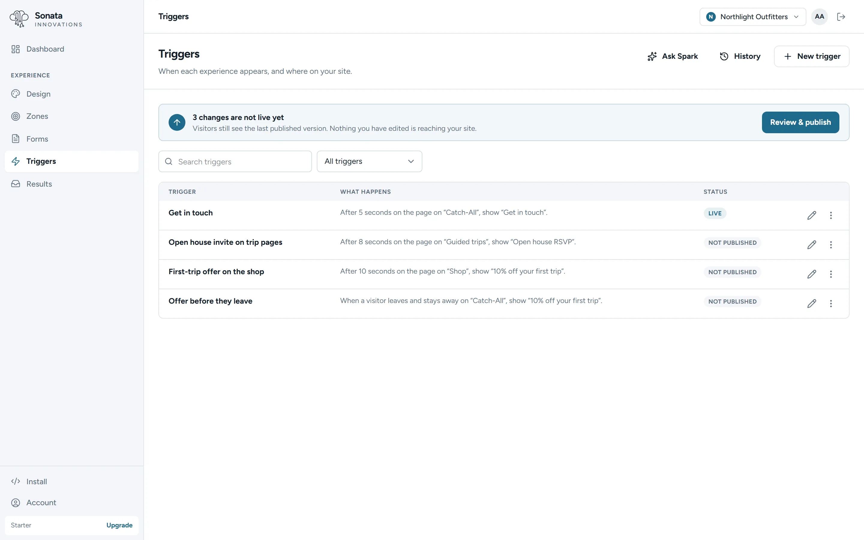 Multiple triggers in list view